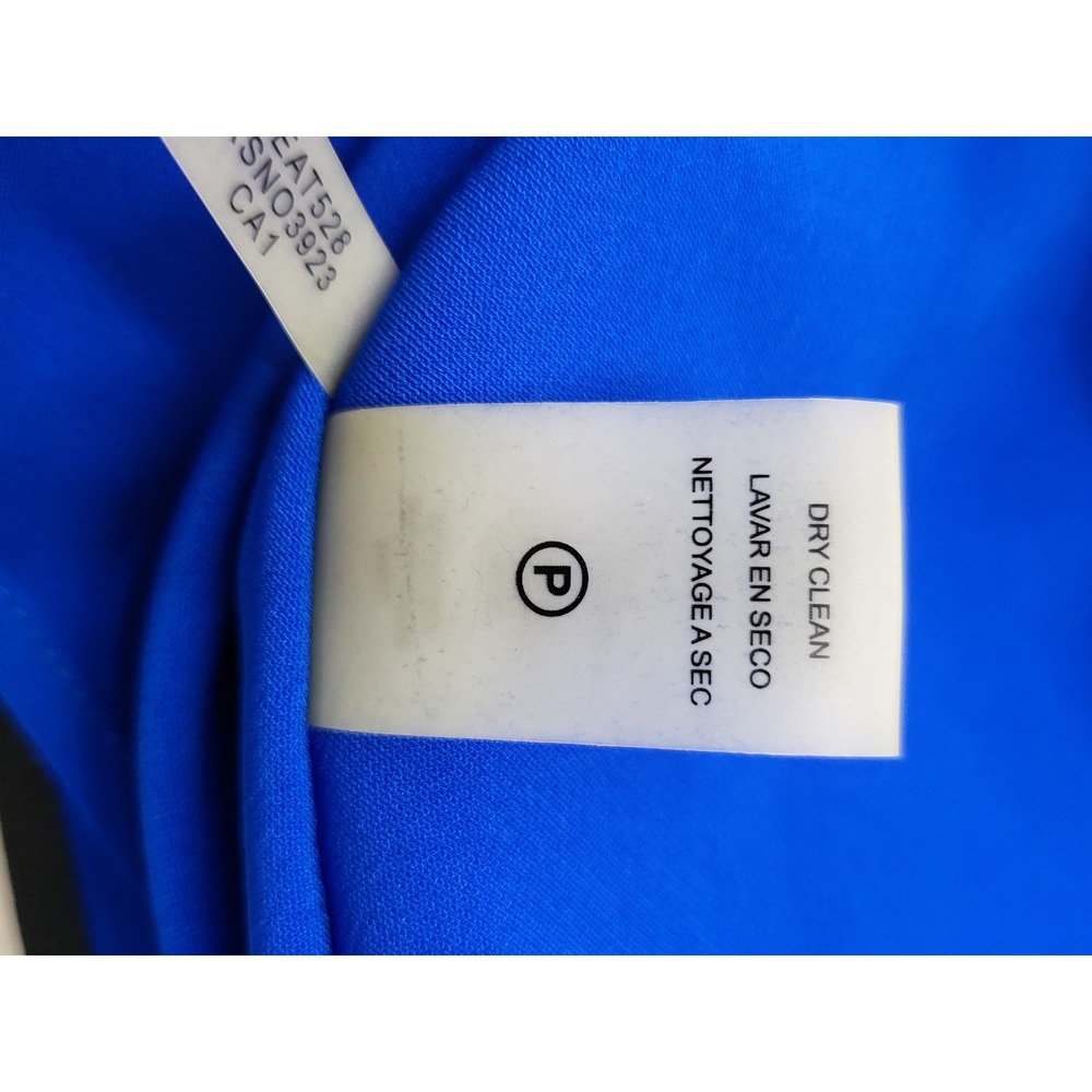 Calvin Klein Royal Blue Contrast Trim Ruffle Sleeve Blouse Size Medium - Picture 5 of 6